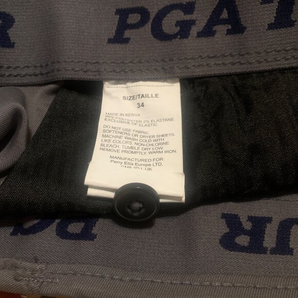 PGA Tour Men's Golf Shorts Classic Gray Flat Front Sz 34 - Picture 9 of 12